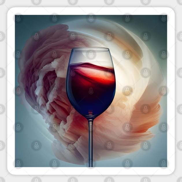 Wineglass Mirage A Surreal Blend of Grapes and Sand Sticker by arc1